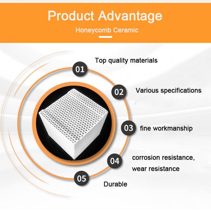 Hiệu suất cao Rto Honeycomb Ceramic Heater Exchanger Alumina Cordierite Ceramic Honeycomb Thermal Storage Monolith 1