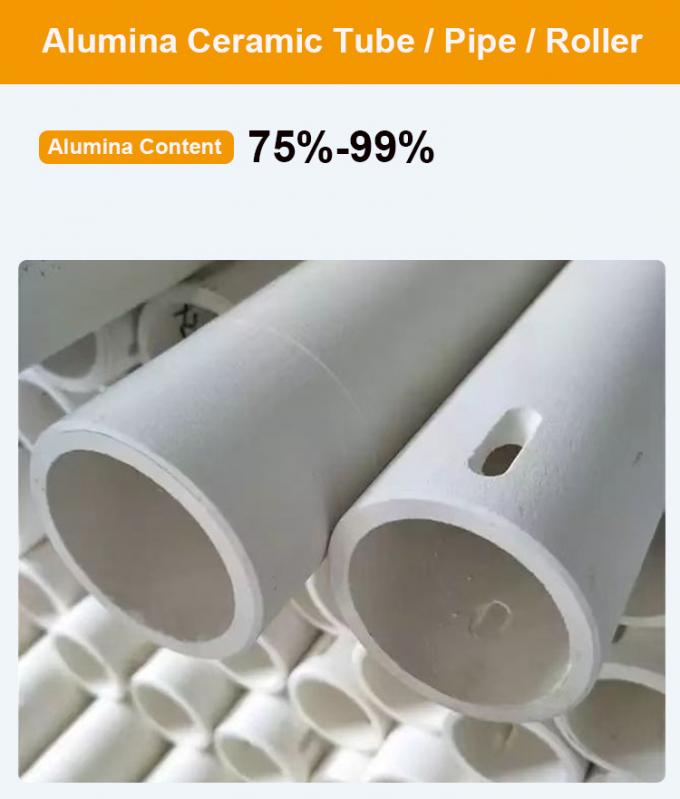 Nhiệt độ cao 99% Al2o3 Ống ống gốm lửa Alumina Ống lăn gốm cho lò gốm 0