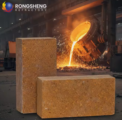 Gạch Magiê nhiệt độ cao Rongsheng 92 95 Gạch Magnesit MGO Lưu trữ nhiệt Gạch Magnesia chịu lửa 230x114x65mm