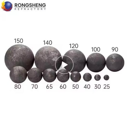 Chrom High Mill Ball Grinding Media Chrom Steel Balls với hàm lượng Fe2O3 0,5-1,5% và độ bền nén 50-100 MPa