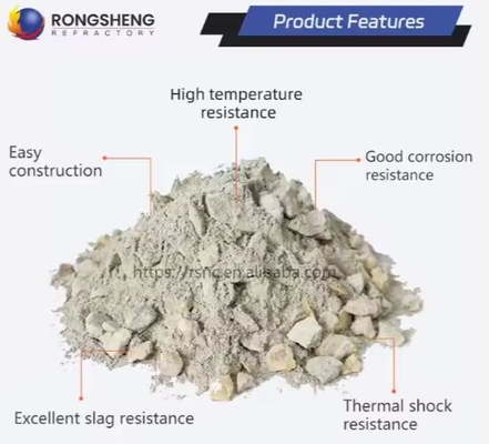 Không hình dạng Mullite Refractory Castables nhiệt độ cao cách nhiệt Corundum cường độ cao