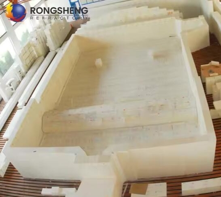 Các vật liệu phản xạ lò nóng chảy thủy tinh được hợp nhất Azs Block Zirconia Corundum Brick Azs-33# Azs-36# Azs-41# Fusion Cast Brick