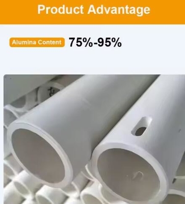 Nhiệt độ cao 99% Al2o3 Ống ống gốm lửa Alumina Ống lăn gốm cho lò gốm