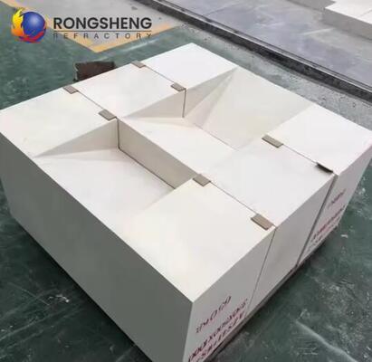 Mật độ cao AZS 33 AZS 36 AZS 41 khối đúc nóng nóng AZS Zirconia Corundum Brick cho lò nóng thủy tinh