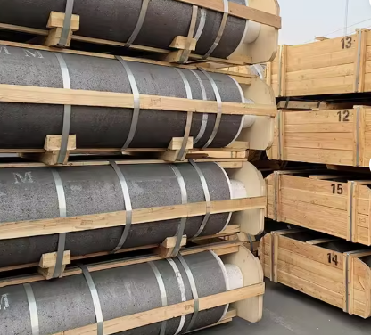 Điện cực graphite công suất cao với núm vú 700uhp Điện cực graphite tổng hợp để nóng thép Eaf lò cung điện