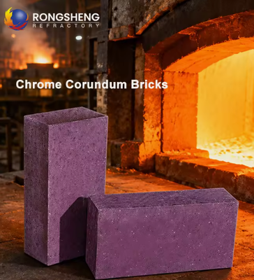 Rongsheng Alumina Chrome chống cháy gạch chống ăn mòn Chromium Corundum gạch lửa cho ngành công nghiệp thủy tinh