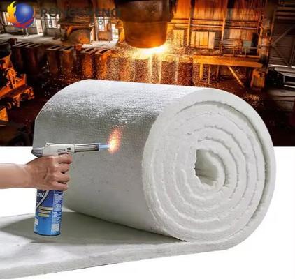 1400 Sợi gốm cách nhiệt chăn giấy lửa nhôm Alumina Silcate Fiber Chăn cho lò