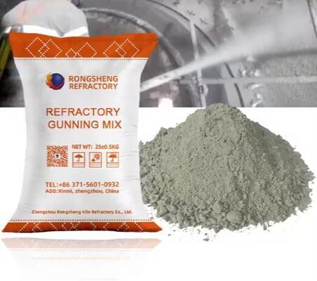 Rongsheng vật liệu bắn lửa nhiệt độ cao Alumina silicate Spray Coatings Induction Furnace Firefighting Gunning Mix